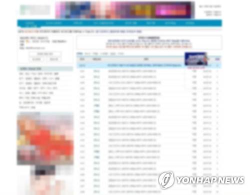 폐쇄된 불법 공유사이트 [부산경찰청 제공]