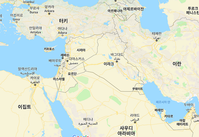 시리아와 주변국 /사진=구글 지도