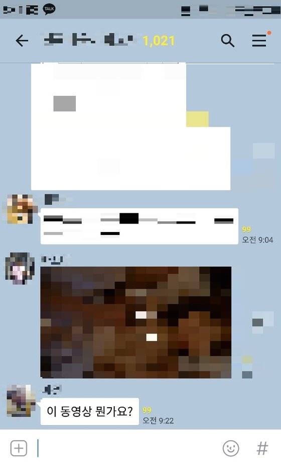 지난 11일 1000명이 넘는 카카오톡 단체 방에 음란 동영상이 올라왔다. 이태윤 기자