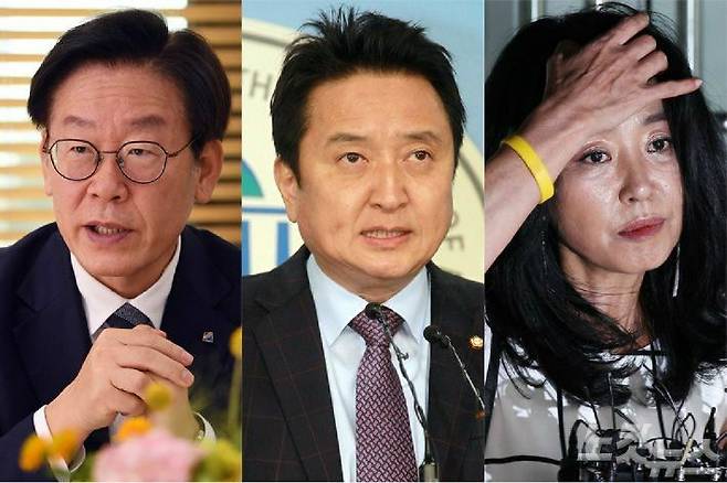 왼쪽부터 이재명 경기도지사, 김영환 전 의원, 김부선씨 (사진=자료사진)