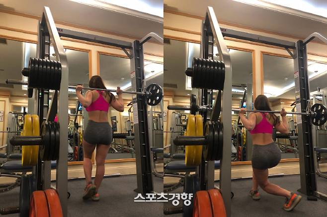 트위스트 런지. 확실히 한쪽 엉덩이에 더 큰 자극이 오는 걸 느낄 수 있었다.