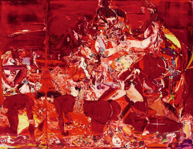 Cecily Brown 塞西莉·布朗, <The Pyjama Game>, oil on linen, 193×249cm, 1997-98, signed, titled and dated on the reverse, Estimate: HKD 30,000,000-50,000,000 / KRW 43억-70억원 [사진제공=서울옥션]