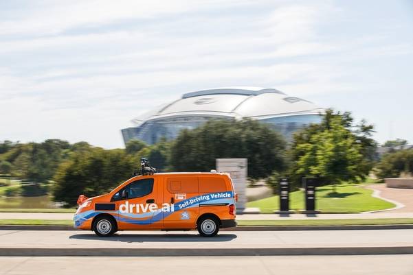 텍사스 알링턴시에서 운행 중인 자율주행 택시. /드라이브닷에이아이 홈페이지 캡처