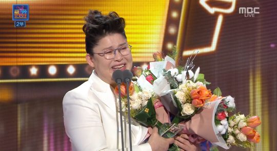 ‘2018 MBC 연예대상’에서 대상을 수상한 이영자/ 사진=MBC 방송화면