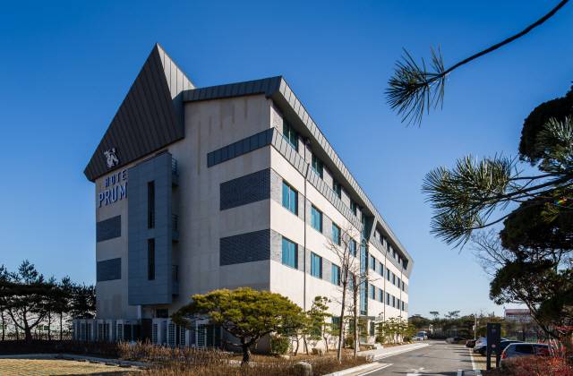 지붕의 조형이 현대적이면서도 한국적인 느낌을 자아낸다.