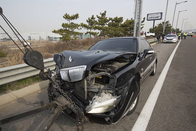 자동차 사고. <한겨레> 자료사진