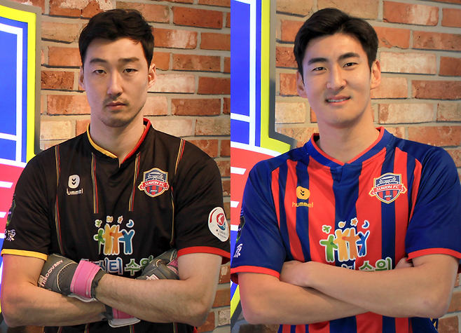 ▲ 전수현(왼쪽)과 김영찬 ⓒ수원FC