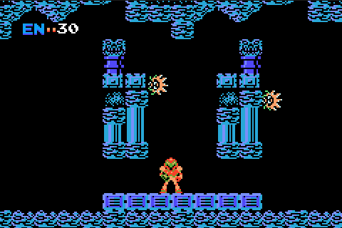 (최초로 등장했던 1986년판 메트로이드. 지금보면 상당히 허접하다는 걸 알 수 있다)