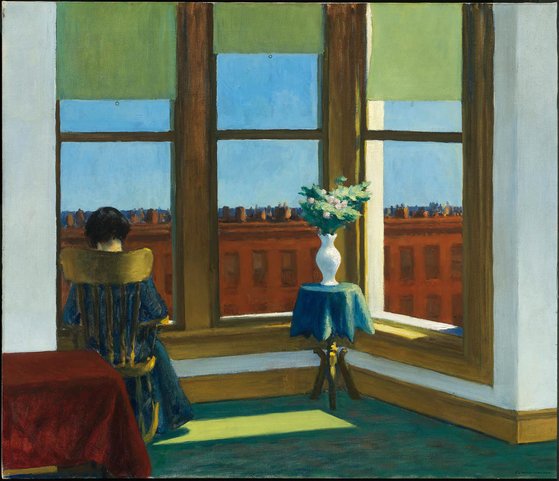 브루클린의 방(room in brooklyn, 1932), 에드워드 호퍼(Edward hopper), 74x86cm, 캔버스에 유채. [출처 보스턴 미술관]