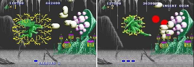 (전기 뿜기와 전기 발전을 사용하여 눈알 보스와 맞선다!)