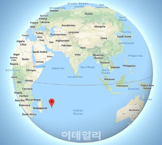 모리셔스 위치. 구글 맵 캡처.