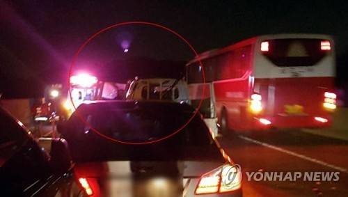 통영대전고속도로 사고 현장 [경남지방경찰청 제공]
