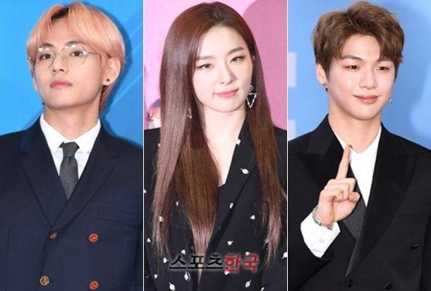 방탄소년단 뷔·레드벨벳 슬기·강다니엘.사진=스포츠한국 DB