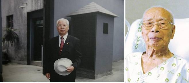 일제강점기 광복군으로 활약한 독립운동가 김우전 선생이 생전인 지난 2004년 중국 충칭 대한민국임시정부 옛 청사를 방문해 과거를 회상하고 있다. 선생은 2월 20일 향년 98세로 독립운동가로서, 노병으로서의 파란만장한 생을 마감했다.  국가보훈처 제공