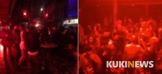 사진=가비아 내부(좌), 가비아 안에서 춤 추는 사람들. 클럽 내부에는 춤을 출 수 있는 공간이 따로 마련되어 있다. (가비아 계정 SNS,우)