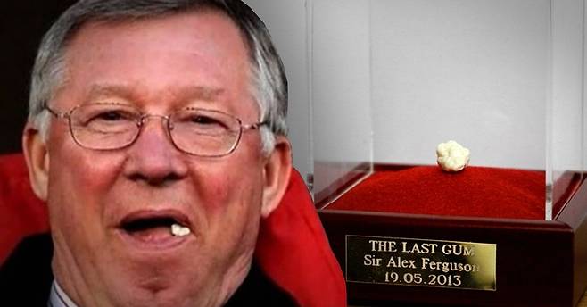 퍼거슨 전 감독이 마지막 경기 당시 씹었다고 추정되는 껌이 경매에 등장했다. [연합뉴스·일간스포츠]