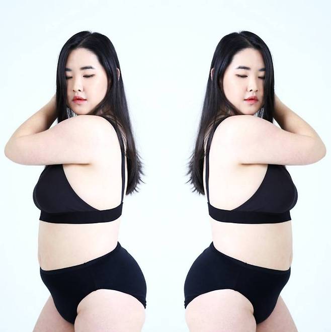 속옷을 착용한 김지양씨 모습(사진:김지양 SNS)