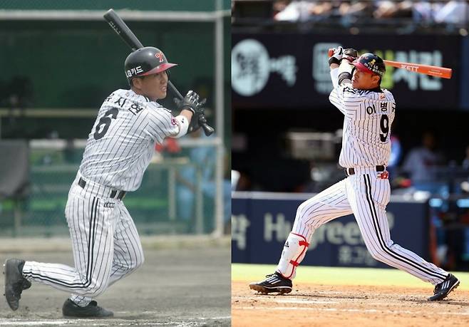 ▲ 현역 시절 유지현 코치(왼쪽)와 이병규 코치. ⓒ LG 트윈스