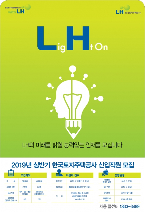 2019년 상반기 신입직원 모집 포스터. [사진=LH]