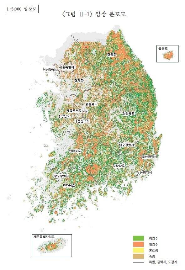임상분포도 [자료: 산림청]