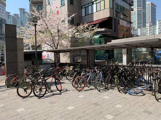 지난 12일 서울 양천구의 한 자전거거치대는 오랫동안 방치된 자전거 등으로 주차공간이 부족한 상태다.&nbsp;