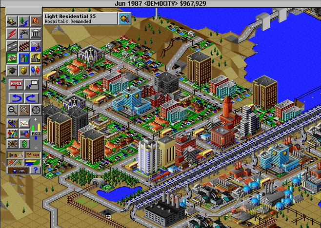 (쿼터뷰로 개발된 심시티 2000)