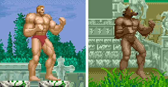 (흰색 늑대를 해치우면 나오는 구슬을 먹고 인간에서 늑대인간으로!)