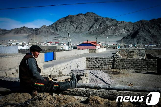 흑사병으로 격리된 몽골 바얀올기© AFP=뉴스1