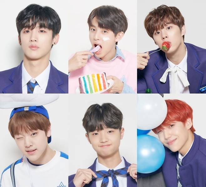 김요한 김민규 김우석 이은상 손동표 남도현(왼쪽 위부터 시계방향) / 사진 출처='프로듀스X101' 공식 홈페이지 © 뉴스1