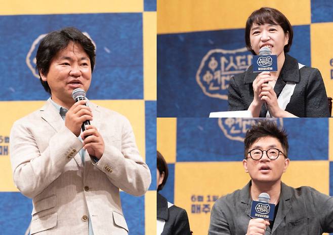 ‘아스달 연대기’ 김원석 감독, 김영현·박상연 작가. 사진제공 tvN