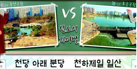 2000년 12월 일산과 분당을 소개한 중앙일보 기사. 이때까지만 해도 일산과 분당 아파트값이 크게 차이 나지 않았다.