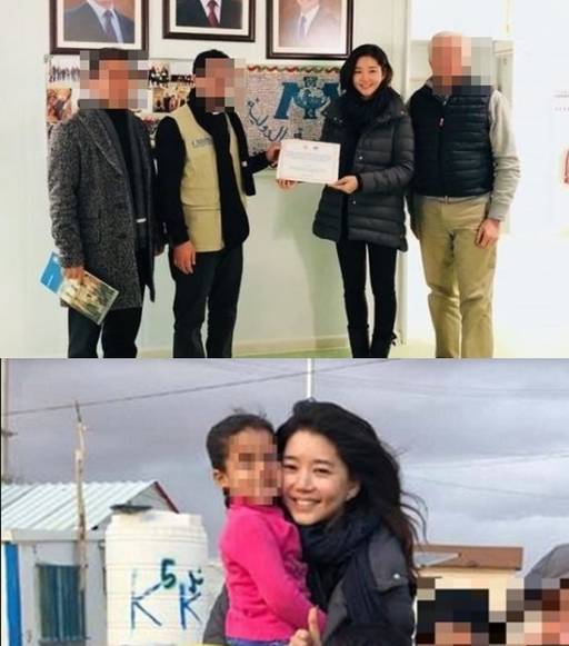 티앤씨재단 페이스북 공식 계정에 올라온 김희영 이사장(맨 위 사진 오른쪽 두 번째) 사진. 티앤씨재단 공식 페이스북·온라인 커뮤니티&nbsp;