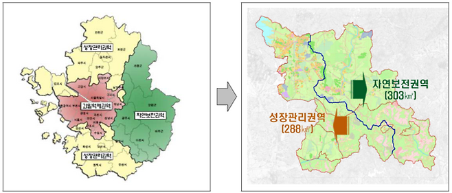 용인시 2035년 도시기본계획에 따른 권역별 정비방안. /용인시청