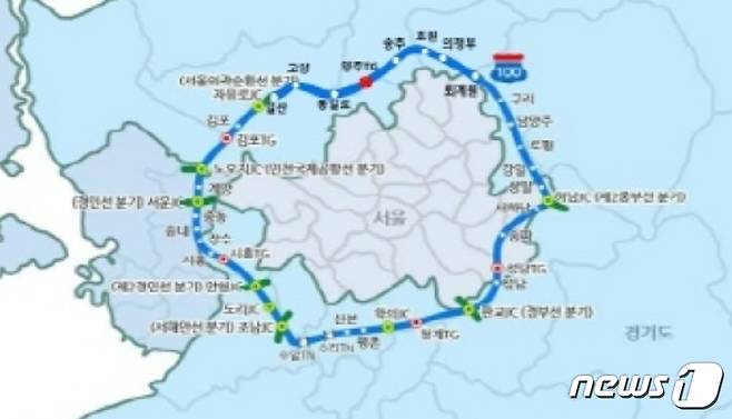 서울외곽순환고속도로 노선도 © News1 진현권 기자