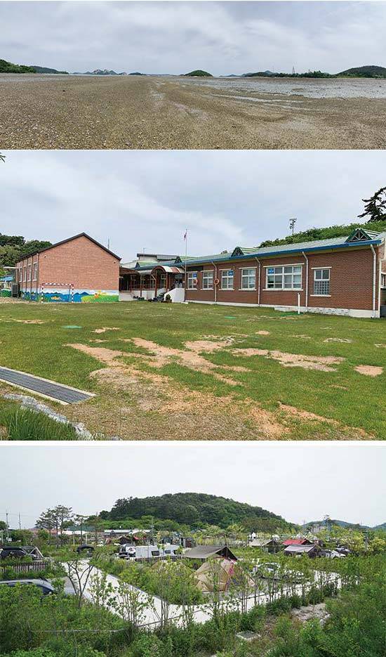 무녀도 갯벌체험장,  무녀도 오토캠핑장,  무녀도초등학교
