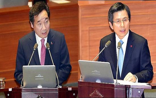 이낙연 국무총리(사진 왼쪽)가 데일리안이 알앤써치에 의뢰해 실시한 6월 차기 정치지도자 적합도 조사에서 황교안 자유한국당 대표(오른쪽)를 제치고 다자대결 선두를 탈환했다. ⓒ데일리안