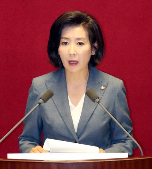 나경원 자유한국당 원내대표.연합뉴스 나경원 자유한국당 원내대표.연합뉴스