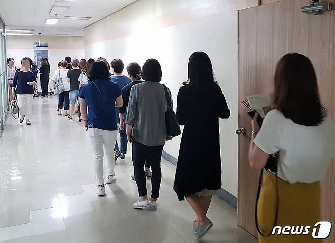 15일 이케아 기흥점 채용설명회를 찾은 구직자들. 2019.7.15/뉴스1 © 뉴스1 조현기 기자