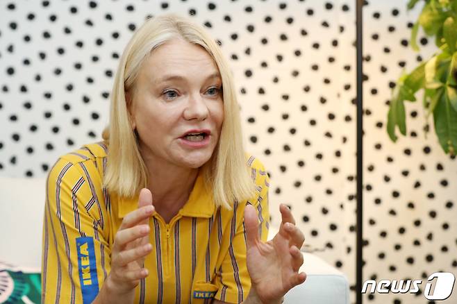 안예 하임 이케아 기흥점장이 15일 경기도 용인시 기흥구청에서 열린 이케아 기흥점 채용설명회장에서 <뉴스1>과 인터뷰를 하고 있다. 2019.7.15/뉴스1 © News1 조태형 기자