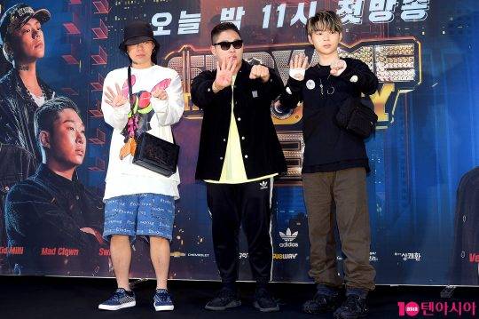 40크루의 키드밀리(왼쪽부터), 스윙스, 보이콜드./ 서예진 기자 yejin@