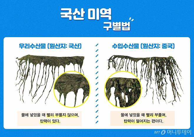 국산 미역 구별법(자료=수산물안전정보)/사진= 유연수 디자이너