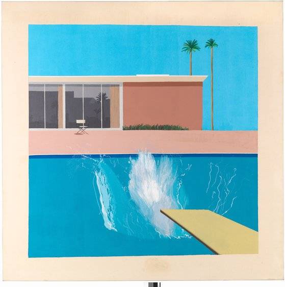 더 큰 첨벙(A Bigger Splash, 1967, Acrylic on canvas, 96" x 96", ⓒ David Hockney) [사진 Collection Tate London, 그린나래미디어]