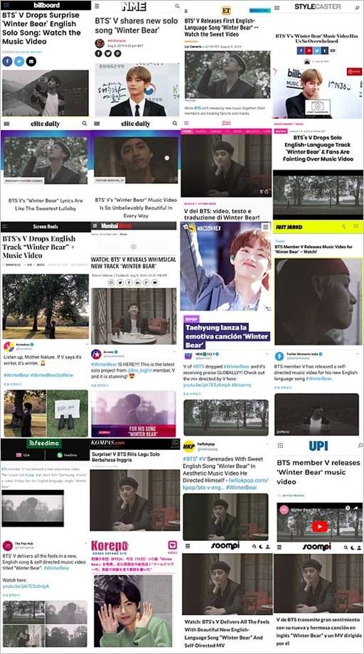 전 세계 매체들의 뷔 신곡 ‘Winter bear’ 대서특필