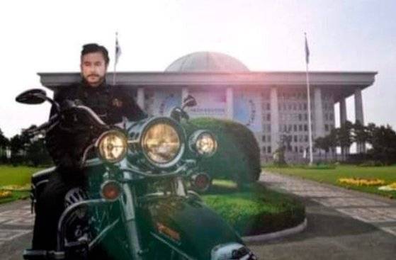 황교안 한국당 대표의 삭발 장면을 합성한 사진 [SNS 캡처]