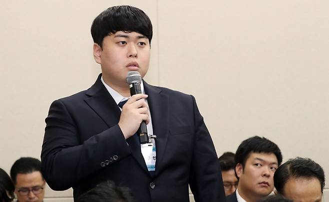 서민석 조블페이 대표가 국회 과방위 국정감사에서 답변하고 있다. /사진=뉴스1