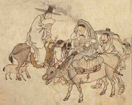 단원 김홍도의 '노상 파안 (路上 破顔)' [자료=국립중앙박물관]