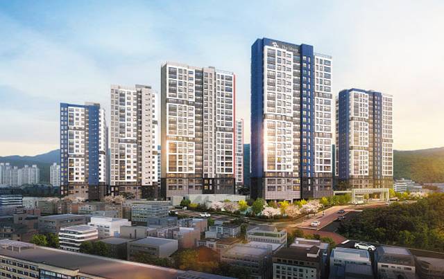 경기도 수원시 장안구에 들어서는 포스코건설 ‘광교산 더샵 퍼스트파크’의 완공 후 예상 모습. 다양한 생활 편의 시설을 갖췄고, 복선 전철 착공 등 교통 호재도 많아 미래 가치가 주목된다는 평가를 받는다. /포스코건설
