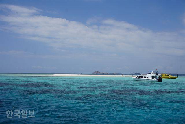 인도네시아 코모도국립공원의 대왕쥐가오리(manta) 출몰지점.