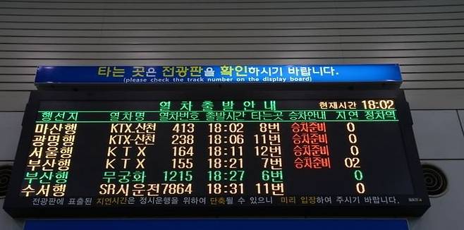 열차번호에는 열차 종류와 노선 등 여러가지 정보가 담겨 있다. [사진 레일뉴스]