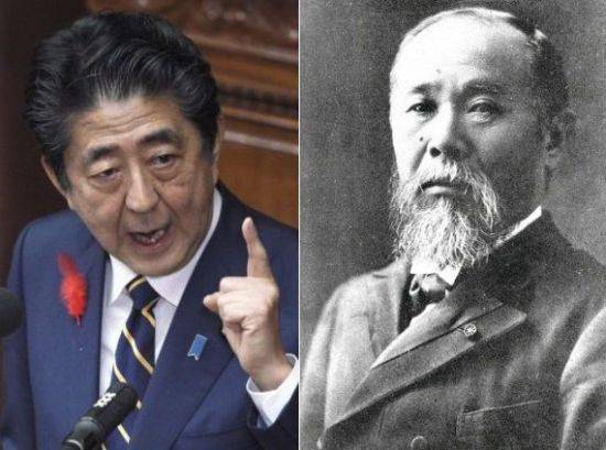 현재 야마구치현 일대인 조슈지역 출신 일본 정치 세력집단을 뜻하는 '조슈벌(長州閥)'의 대표 인물로 알려진 아베신조(安倍晋三) 현 일본총리(왼쪽)와 이토 히로부미(伊藤博文) 총리대신(오른쪽)의 모습(사진=아시아경제DB)